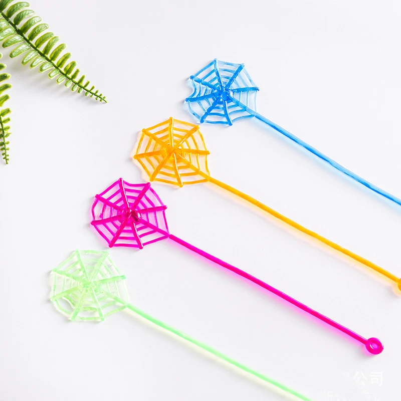 Spider Web Toy 15Pcs Elastically Stretchable Sticky Spider Web Climbing Novelty Toys For Kids Birthday Party Favors Halloween Party Decorations