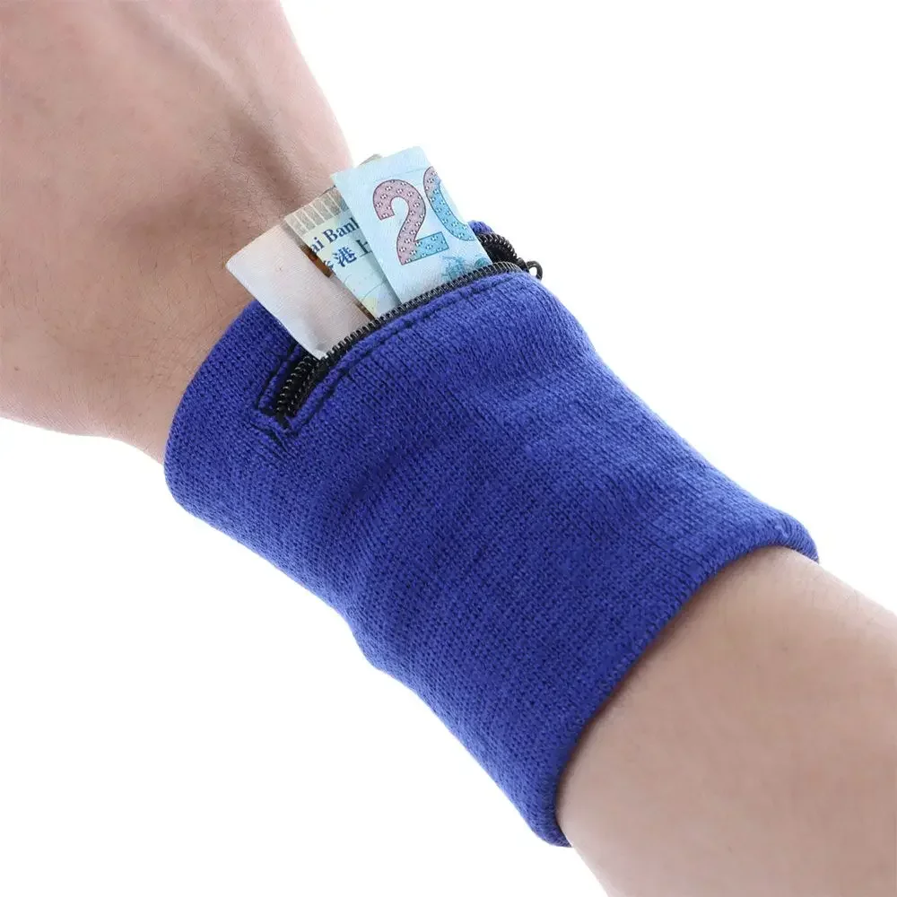 Sports Wristband Zipper Wrist Support Wallet Multifunction Gym Running Arm Band Bag Key Card Storage Bag Cycling Purse Sweatband