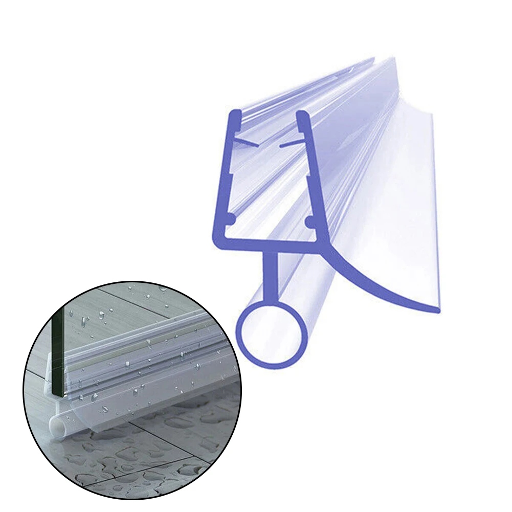 

2pc Shower Seal Glass Door Seal Strip Water Baffle 50cm Rubber Strip Transparent 6/8/10/12mm Water Deflector Bathroom Clean Tool
