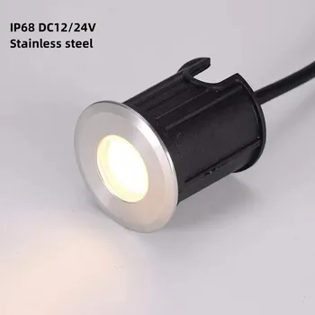 야외 LED 수중 조명 매입형 스테인리스 스틸, 정원 갑판 수영장 분수 지하 램프, IP68 방수, 1W, 3W, DC12V