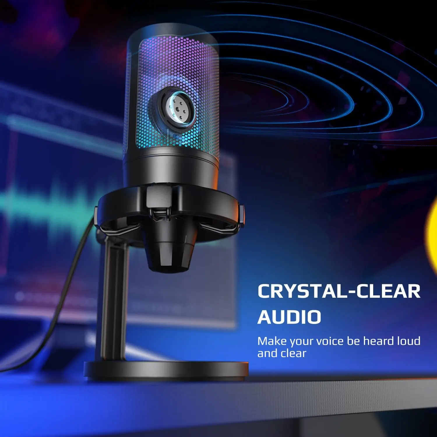 FIFINE Microfono USB Per Gaming E Streaming - Condensatore, Braccio Regolabile, RGB, Mute - Foto 14