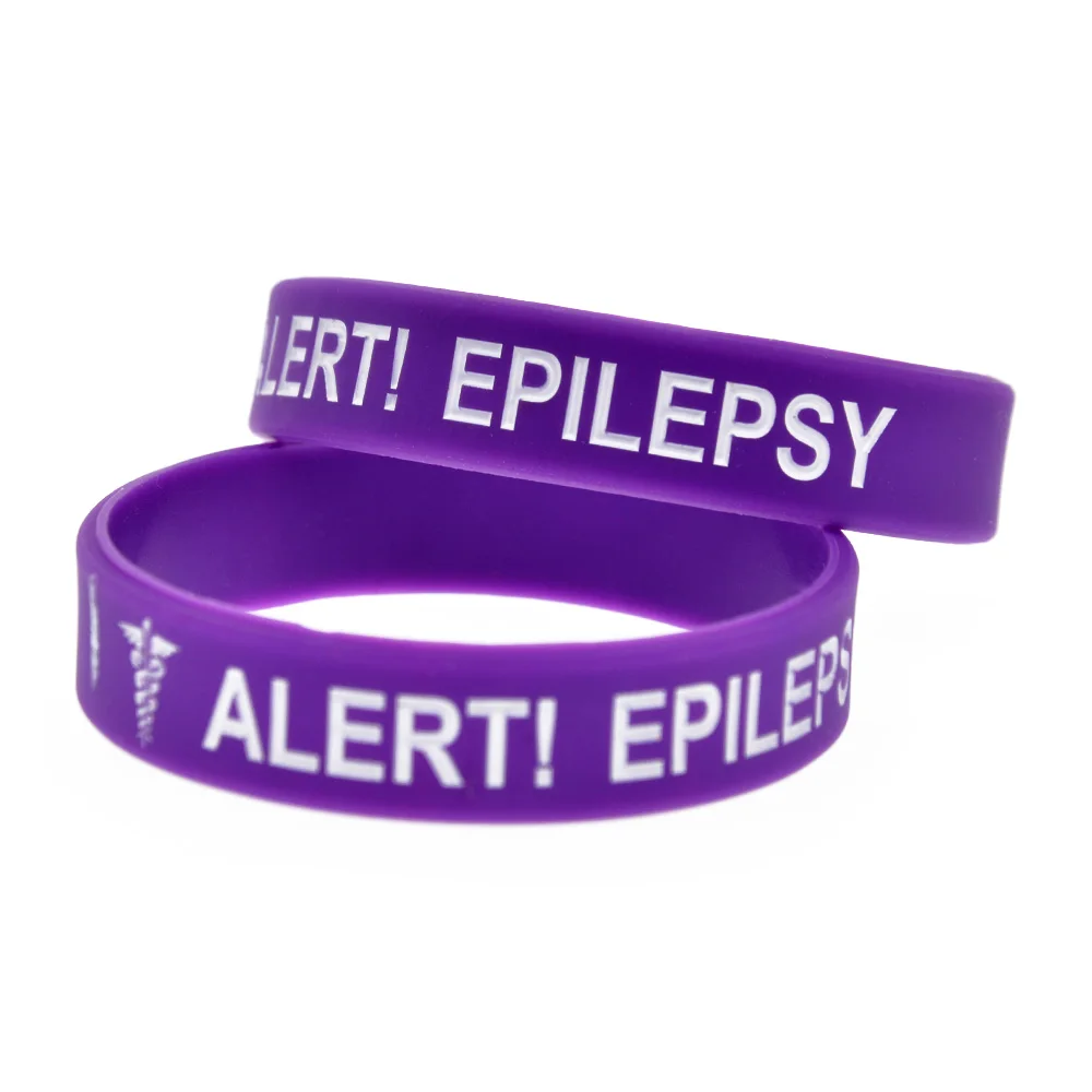 1 Stück/4 Stück Alarmarmband für Epilepsie aus Silikonkautschuk in kleiner Größe, medizinisches Armband, 4 Farben – Detail 7
