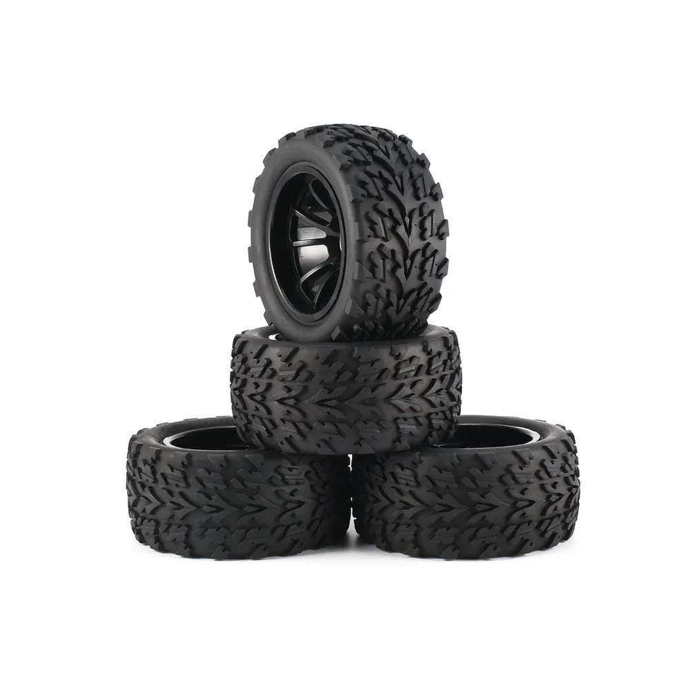 1/10 몬스터 트럭 타이어 휠 버기, RC카 크롤러 Traxxas Scx10 REDCAT HPI HSP용, 120mm, 125mm, 4 개
