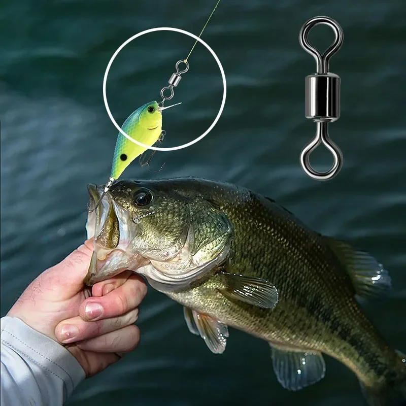 Fishing Swivels Kit Ball Bearing Rolling Swivel Fishing Tackle Saltwater Freshwater Line Connectors for Carp 200-500Pcs