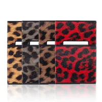 Leopard Cigarette Case for Woman Men Leather Box Holder Smoking Accessories Button Design 4 Colors 1