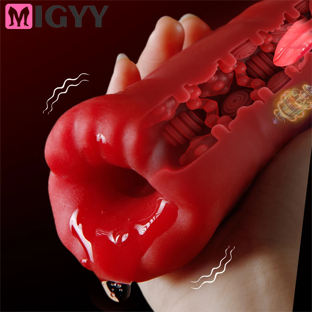 Masturbator Tasse Vibration Automatische Männliche Blowjob Echte Vagina Tasche Pussy Vibrierende Kugel Penis Oral Erwachsene Sex Spielzeug Für Männer 1