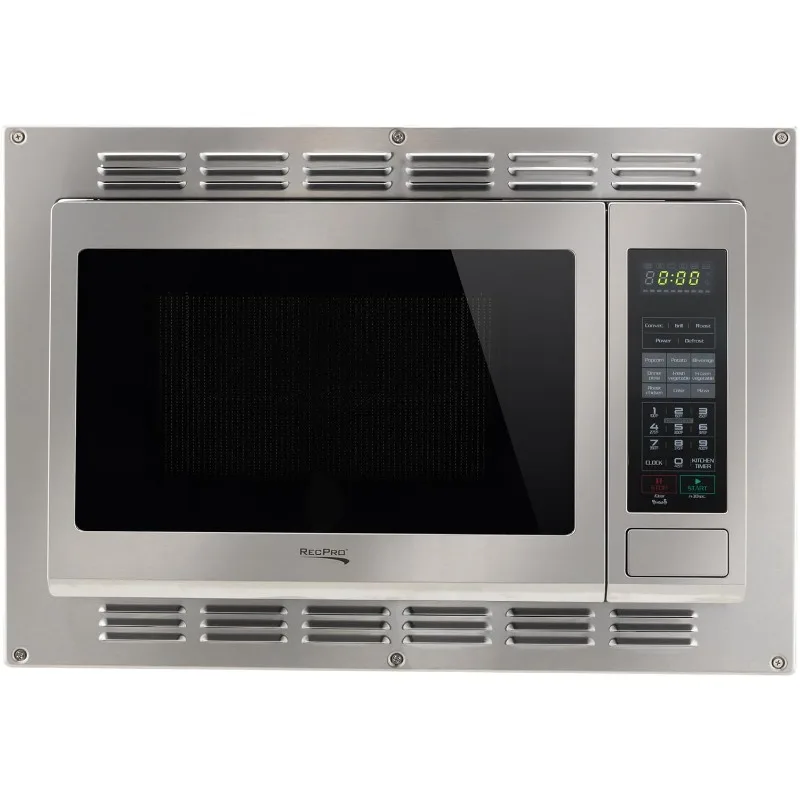 RecPro RV Convection Microwave Stainless Steel 1.1cu. ft. | 120V | Appliances | Direct Replacement for High Pointe and Greystone 6