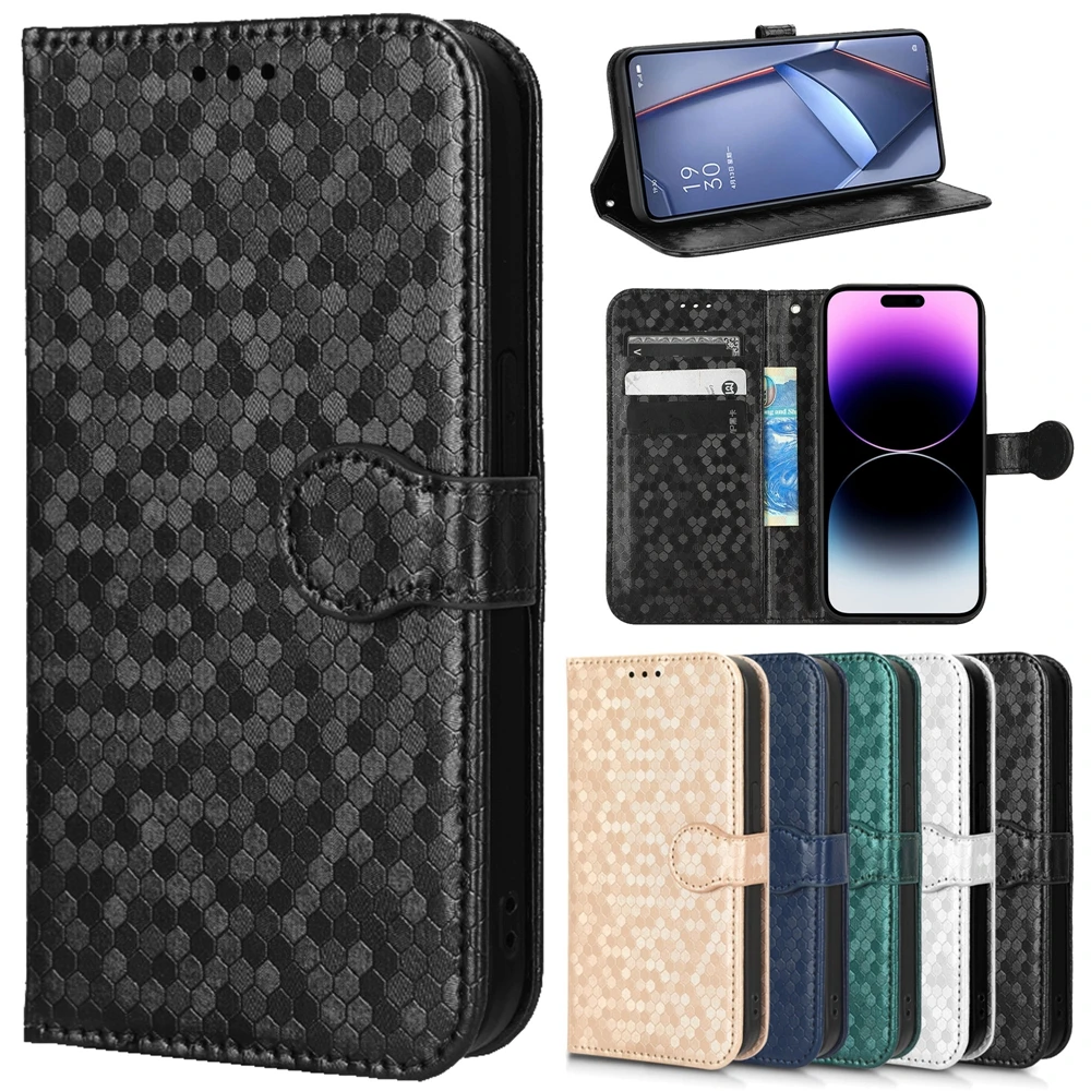 Funda Poco C40 Flip Back Cover Per Xiaomi Poco M5 M5S M4 X4 M3 Pro F4 G3 X3 Gt Custodia 3D Wave Point Portafoglio In Pelle Per Telefono