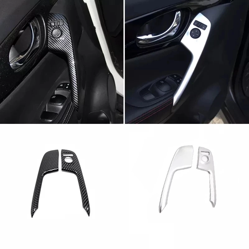 For Nissan X-Trail Xtrail T32 Rogue 2017 2018 2019 2020 Abs Carbonfiber Car Window Handshake Trim Panel Cover Trim Accessories