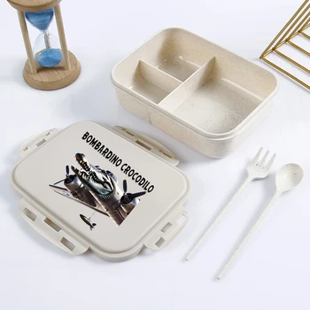 Italiano Brainrot Ragazzo Ragazza Lunch Box Anime Bento Box portatile Studente ermetico Contenitore per alimenti Capacità a strato singolo Regalo per bambini 2025 1