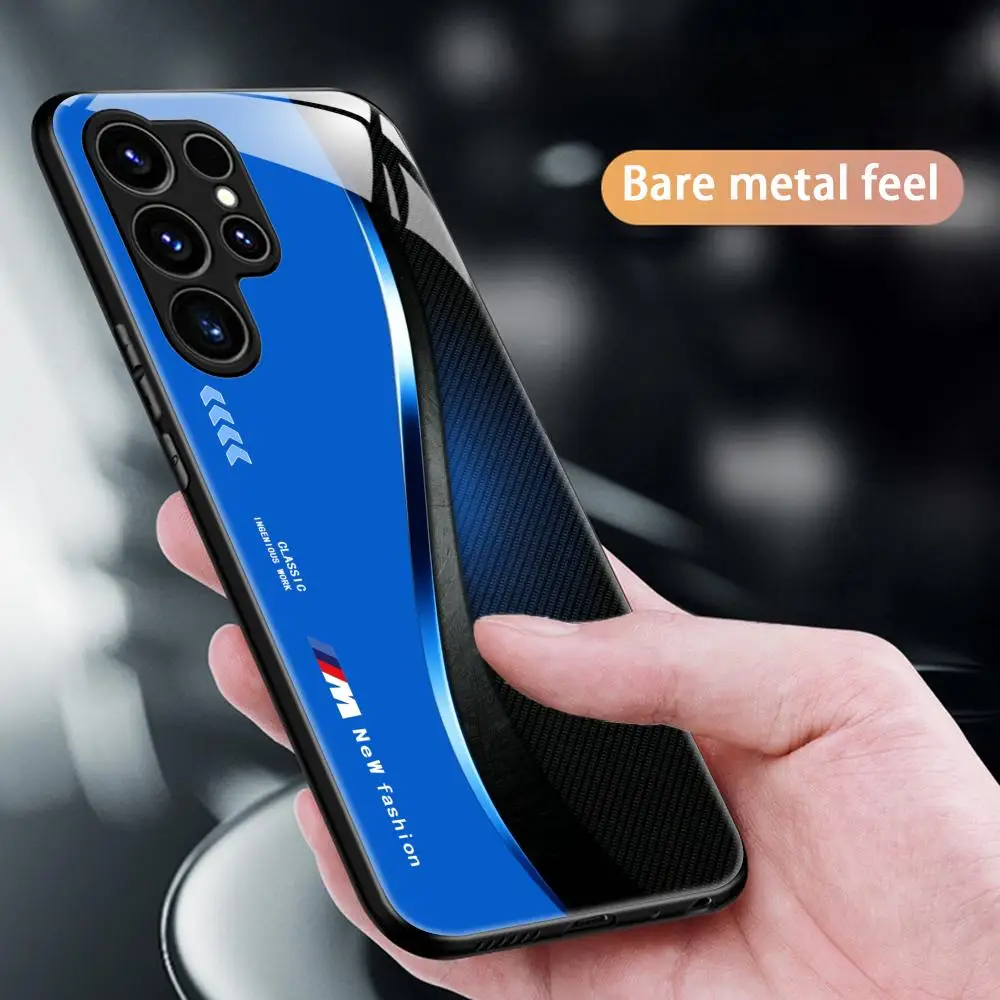 Stylish Blue and Red Magnetic Glass Phone Case - Fashionable Protective Cover