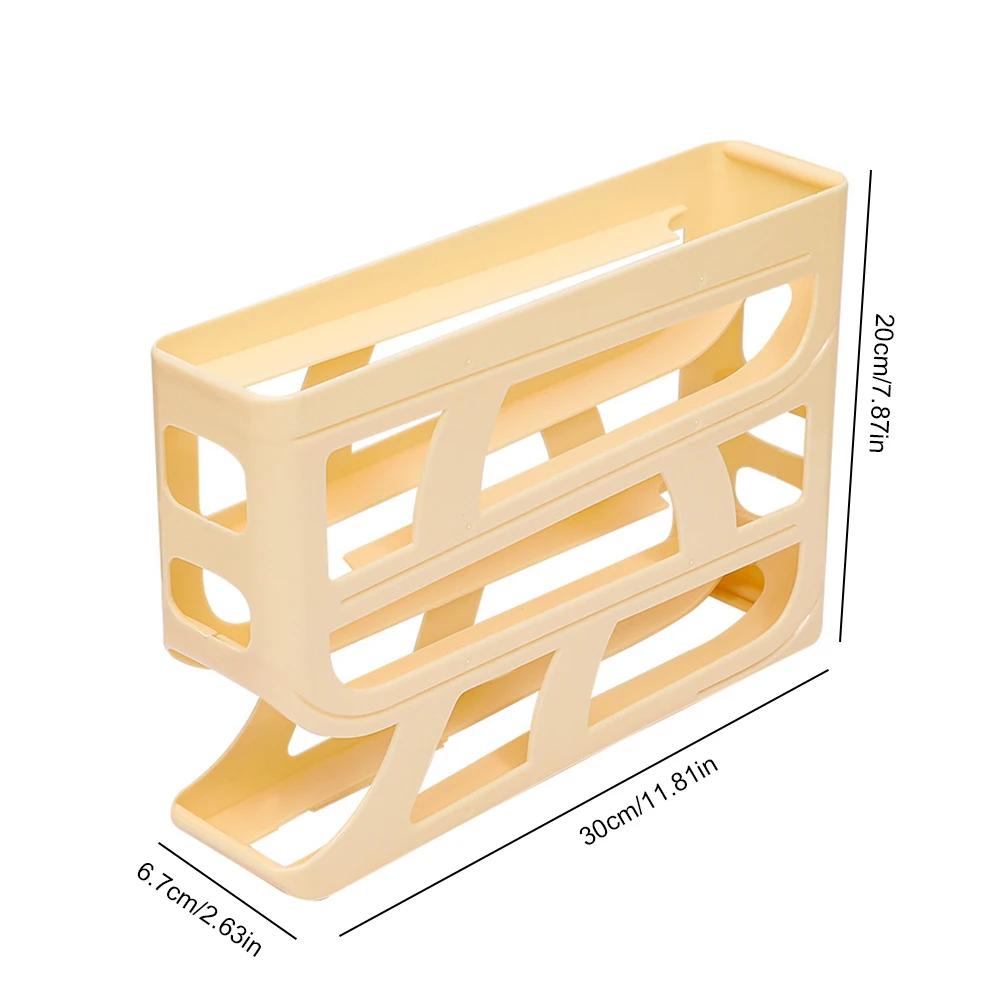 4 Layers Refrigerator Egg Storage Box Large Capacity Kitchen Rolling Eggs Container Rolling Eggs Dispenser for Fridge Countertop