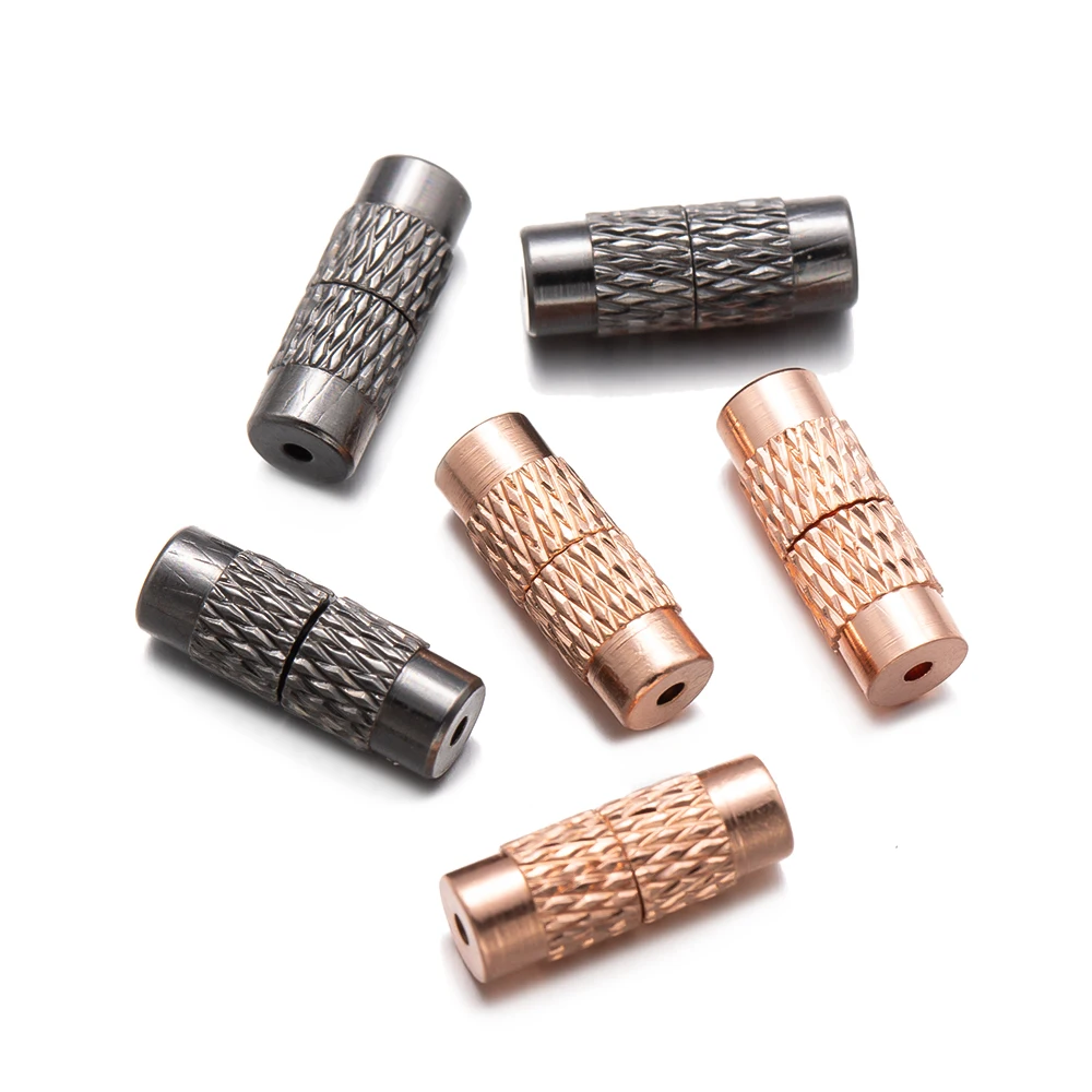 20 Stück 4 x 12 mm Zylinderbefestigungen Schnallen geschlossene Perlenende Schraubverschlüsse für DIY Schmuckherstellung Armband Halskette Verbinder Charm – Detail 2