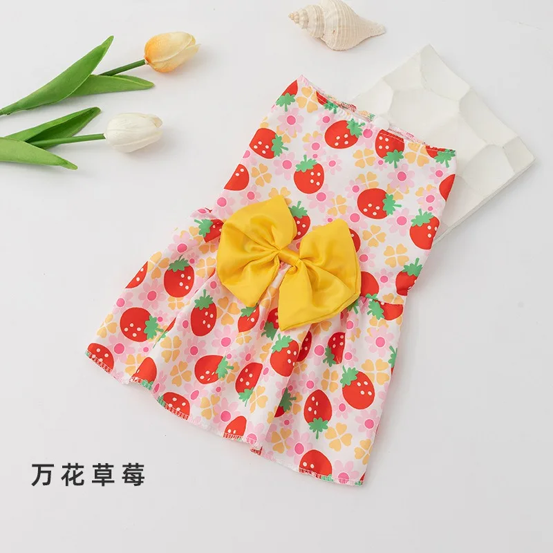 1Pcs Summer Dog Flower Princess Dress Kitty Puppy New Pet Clothes Cute Dog Skirt Summer Thin Pet Accessories Chihuahua Apparel