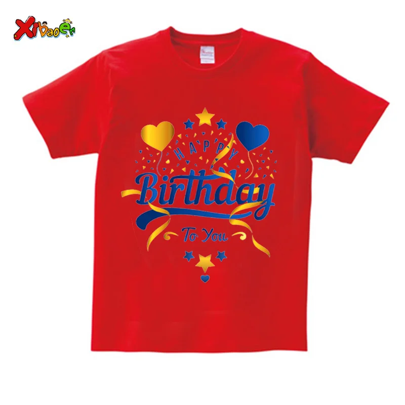 Happy Birthday T Shirt Matching Family Outfits Blue Gold Shirts Women Party Custom Name Shirt Children Baby Clothes Family Look 5