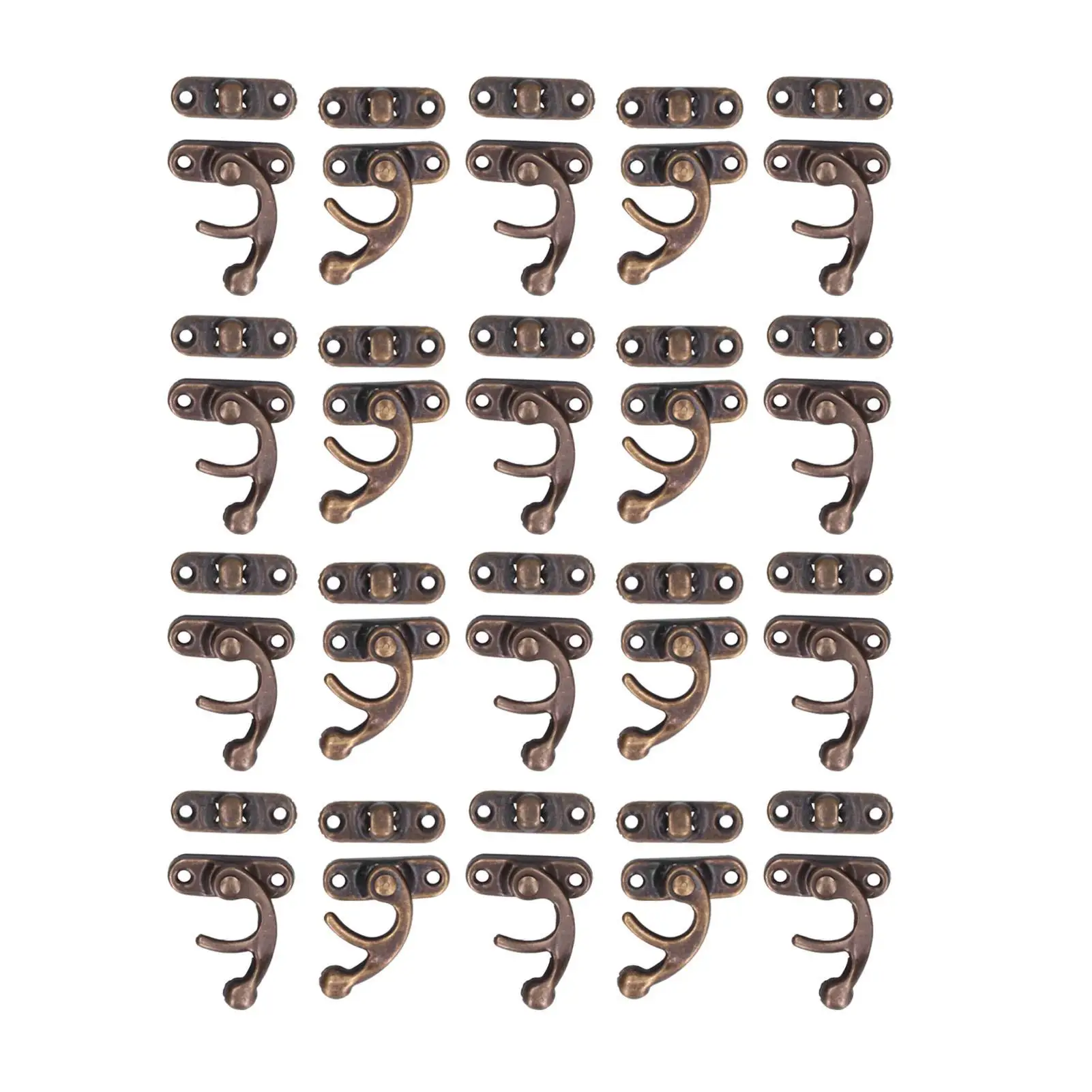 20Set Antique Aluminum Alloy Hook Hasp Horn Lock Latches for jewelry Box Luggage Hardware