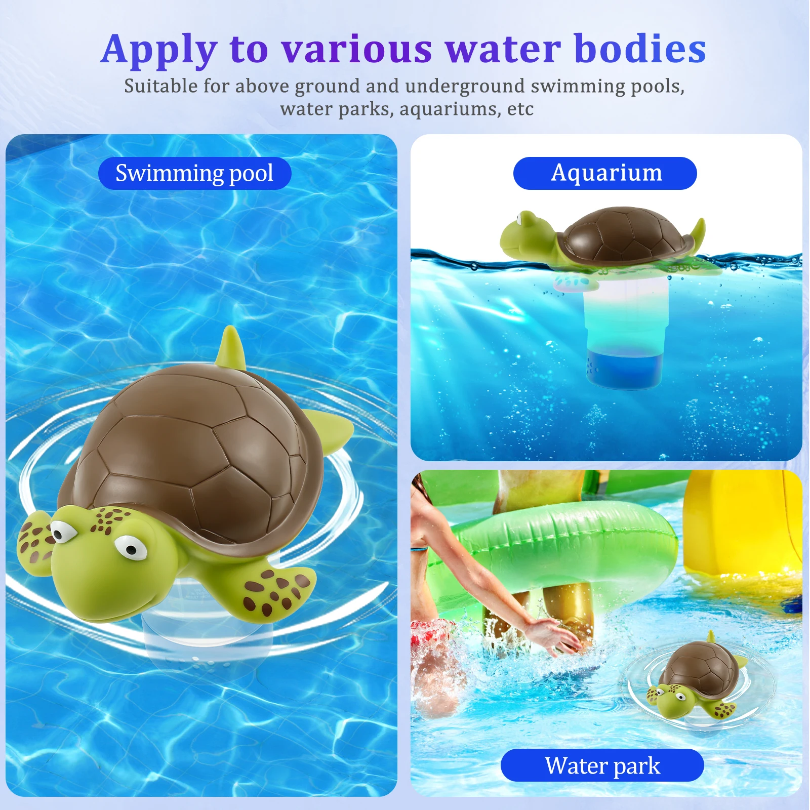 Pool Chlorine Floater Plastic Large Capacity Floating Chlorine Dispenser Adjustable Turtle Chlorinator Pool Cleaning Supplies