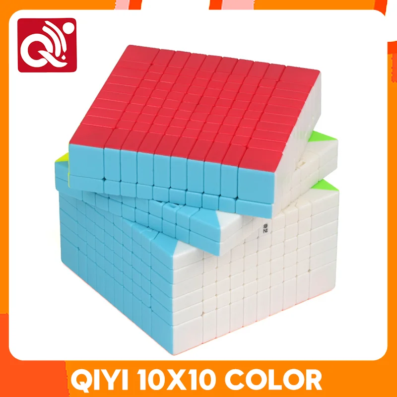

QiYi 10X10 Magic Speed Cube Stickerless Professional Puzzle Fidget Toys Qiyi 10 Children's Gifts Stress Reliever Toys