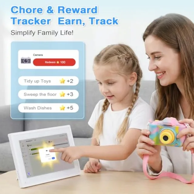 10.1" Smart Calendar Display - Digital Family Wall Planner and Wi-Fi Chore Chart Syncs with Phones, Touch Screen Command Center