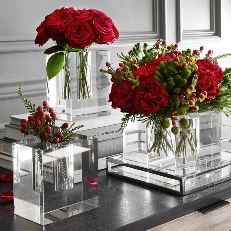 

Прозрачная стеклянная ваза, современный простой цветочный горшок, контейнер для гидропонных растений, аксессуары для украшения дома, вазы для цветов