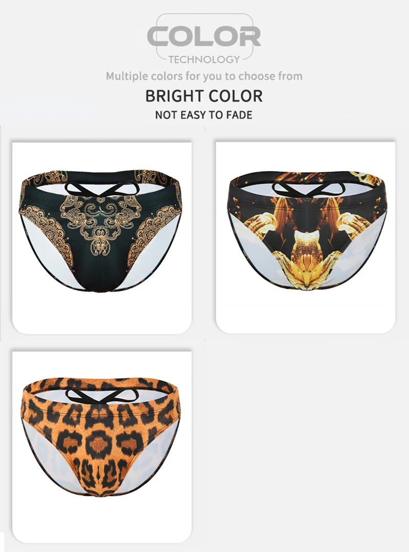 Männer Badeanzug Schwimmen Briefs Höschen Sexy Bademode Bikini Totem Elastische Low Rise Unterhose Strand Pool Party Sonnenbaden Unterwäsche – Detail 3