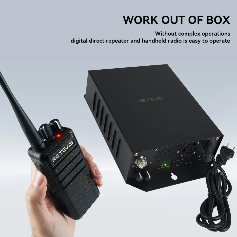 Retevis RB91 LORA Direct Frequency Digital Repeater With RB24 UHF Portable Radio Stations 5W Long Range Communication Solution 5