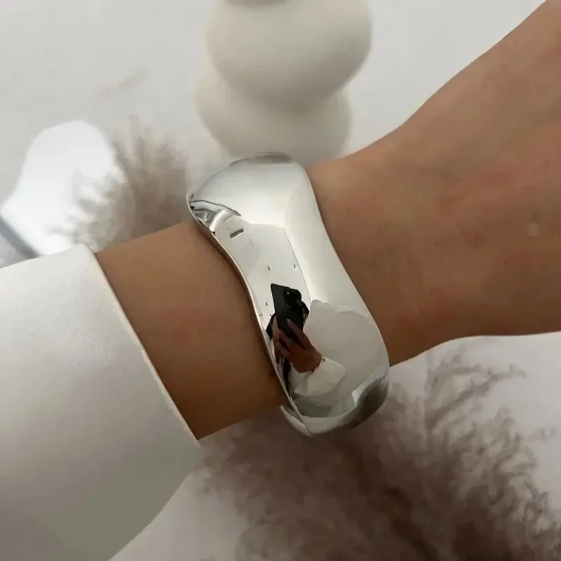 Wide Cuff Bangles Punk Geometric Metal Large Bangles for Women Men Exaggerated Luxury Jewelry bangle bracelet