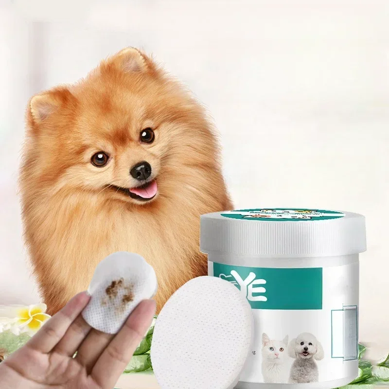Pet Eye Wipes Cats and Dogs Tearmark Wet Wipes Cats and Dogs Universal No Irritation Cleaning Products 130 Canned