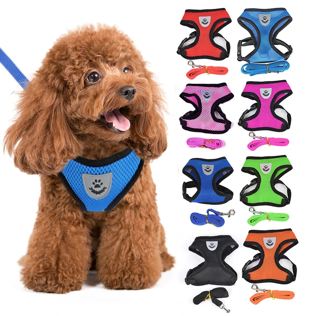 Harnais réglable en maille pour chien, 9 couleurs, collier pour chien,  chat, chien, gilet de marche