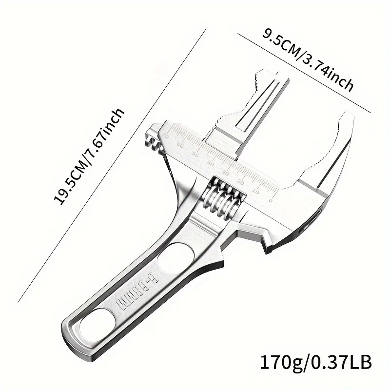 1pc Multifunctional Bathroom Wrench Tool Saves Space And Has Various Functions, Adjustable Bathroom Wrench Saves Space