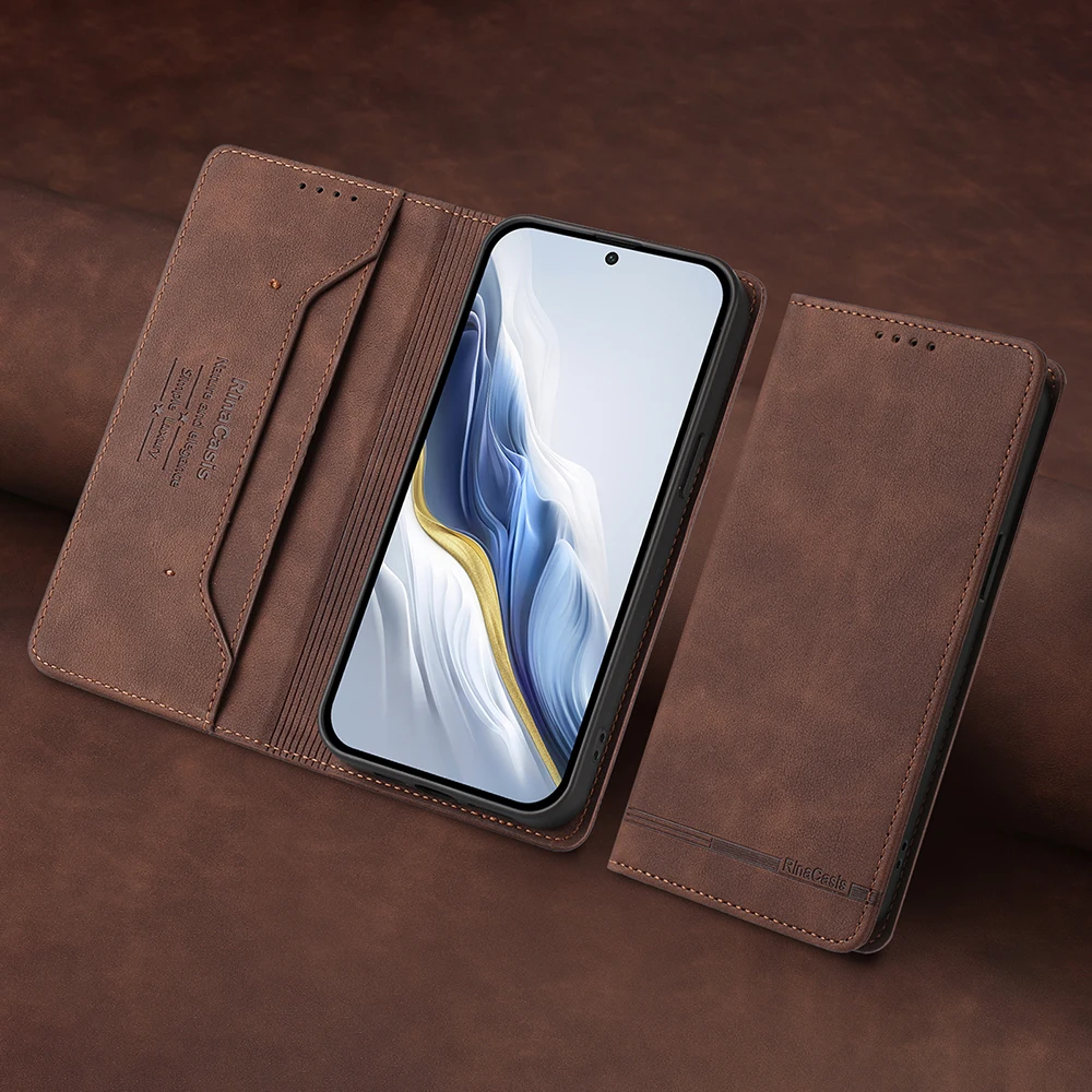 Magnetic RFID Anti-Theft Leather Card Holder Book Case