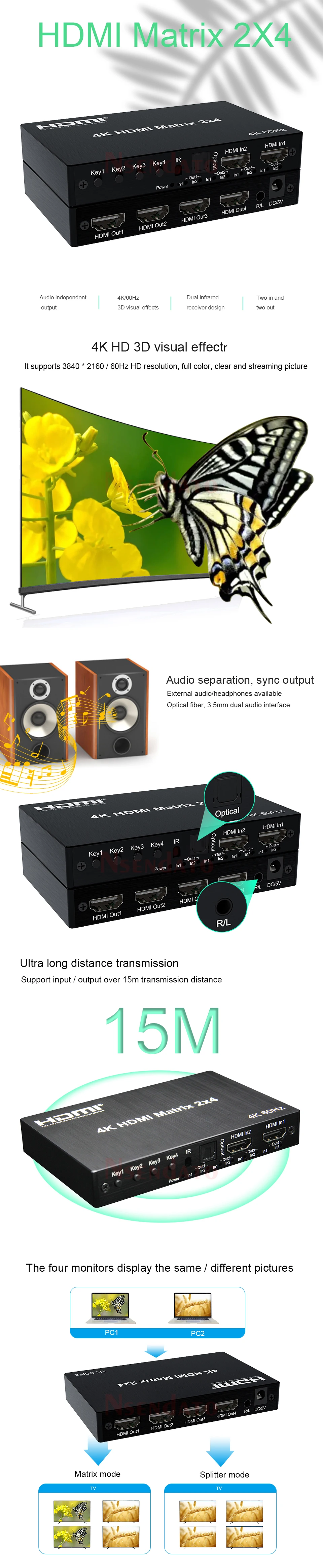 hdmi matriz para dolby hdmi divisor interruptor em fora matriz hdmi interruptor com áudio para computador ao monitor da tevê