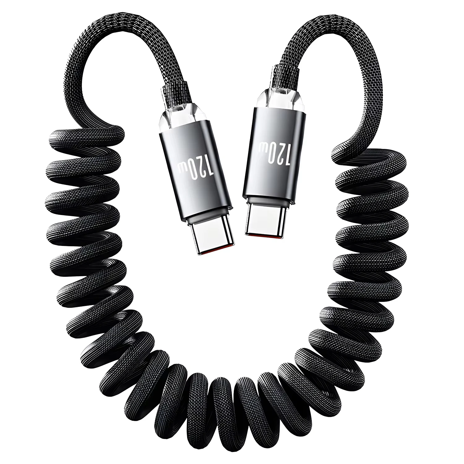 ตัวเลือกสินค้า สายชาร์จเร็ว 120W สำหรับรถยนต์ USB-C to USB-C รองรับ iPhone Samsung Xiaomi