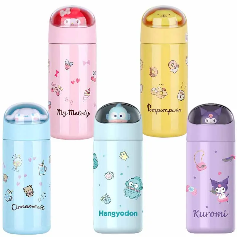 

Sanrios аниме HelloKittys Cinnamoroll My Melody Kuromi Hangyodon Мультяшные милые студенческие портативные чашки для воды Изолированная чашка 350 мл