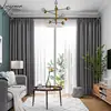 Modern Gray Blackout Curtains for Living Room Solid Thick Colth Curtain For Bedroom The Kitchen For Curtains Drapes Shading 90% 1