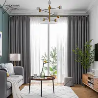 Modern Gray Blackout Curtains for Living Room Solid Thick Colth Curtain For Bedroom The Kitchen For Curtains Drapes Shading 90% 2