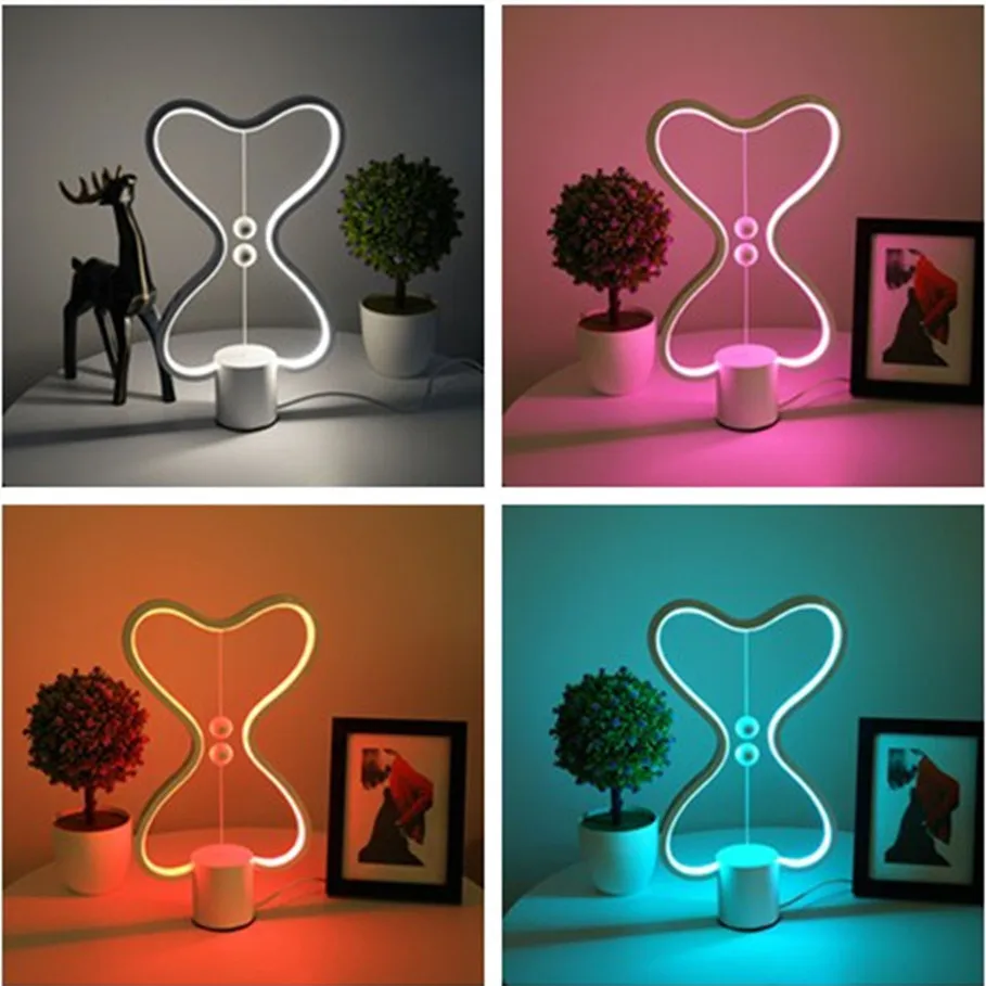 

LED Night Lamp Children Kids Gift Christmas Heng Balance Lamp Indoor Home 7 Color Changeable USB Led Desk Table Lamp Fixtures