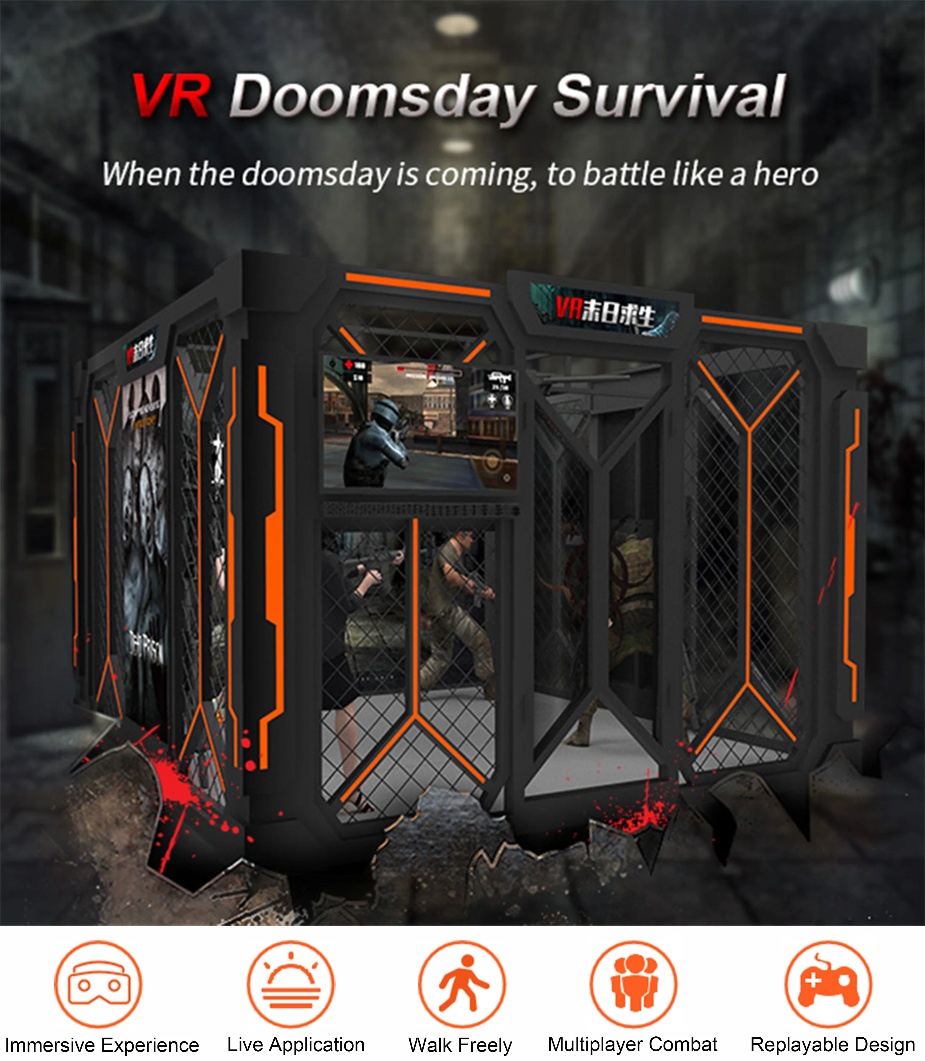 Outros produtos de parque de diversões 9D Vr Puzzle Simulator Realidade  Virtual Multiplayer Escape Room Game