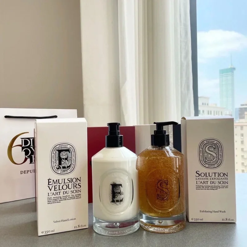 Diptyques Liquid Hand Soap Hand Cream Exfoliator Hand Care Set 350ml Cleaning And Hydration Women Skincare Hand Care Creams Set 3