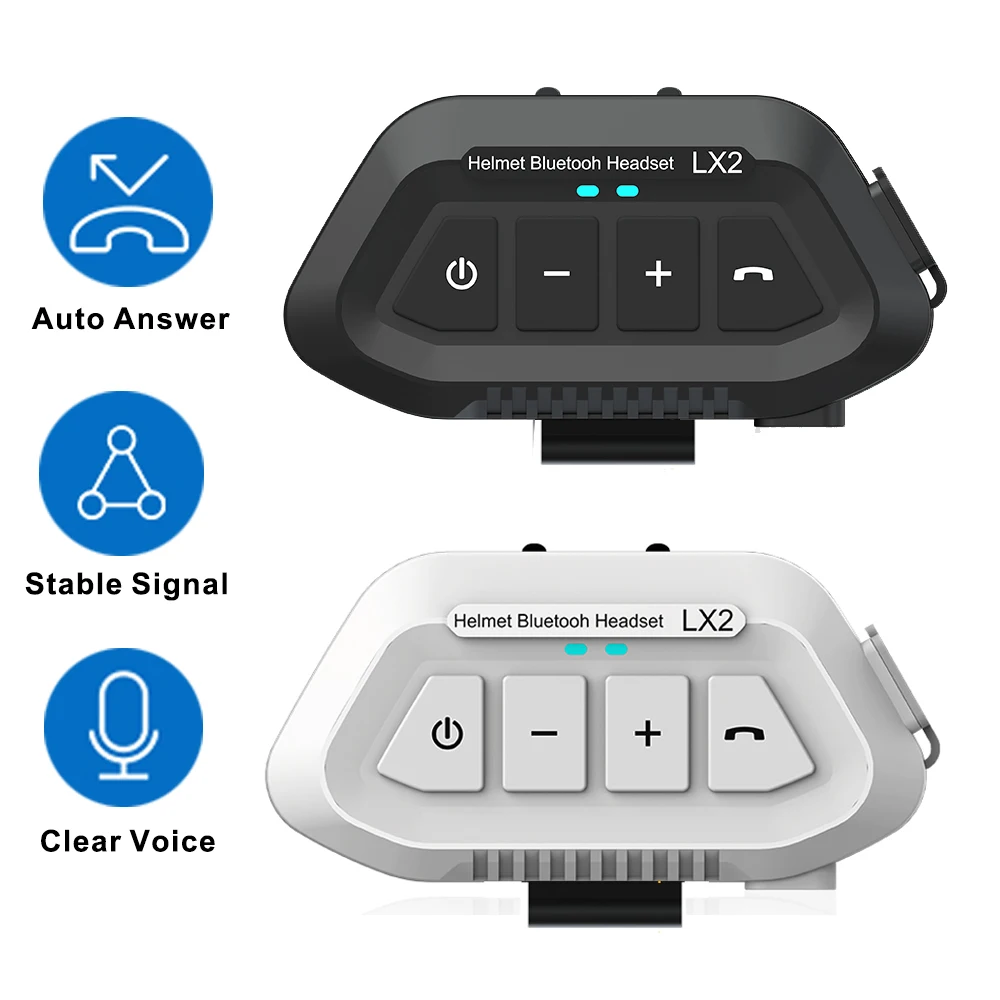 Waterproof Bluetooth Motorcycle Headset BT5.0 Wireless Hands free Call