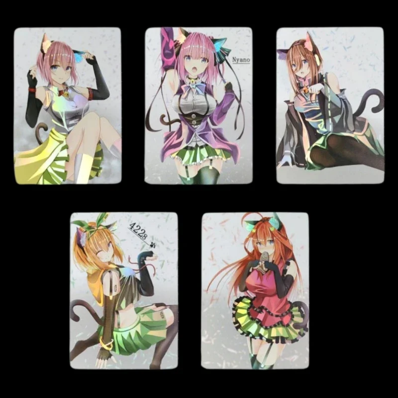 

5pcs The Quintessential Quintuplets Flash Card Ichika Miku Yotsuba DIY Animation Characters with Human Game Collection Cards