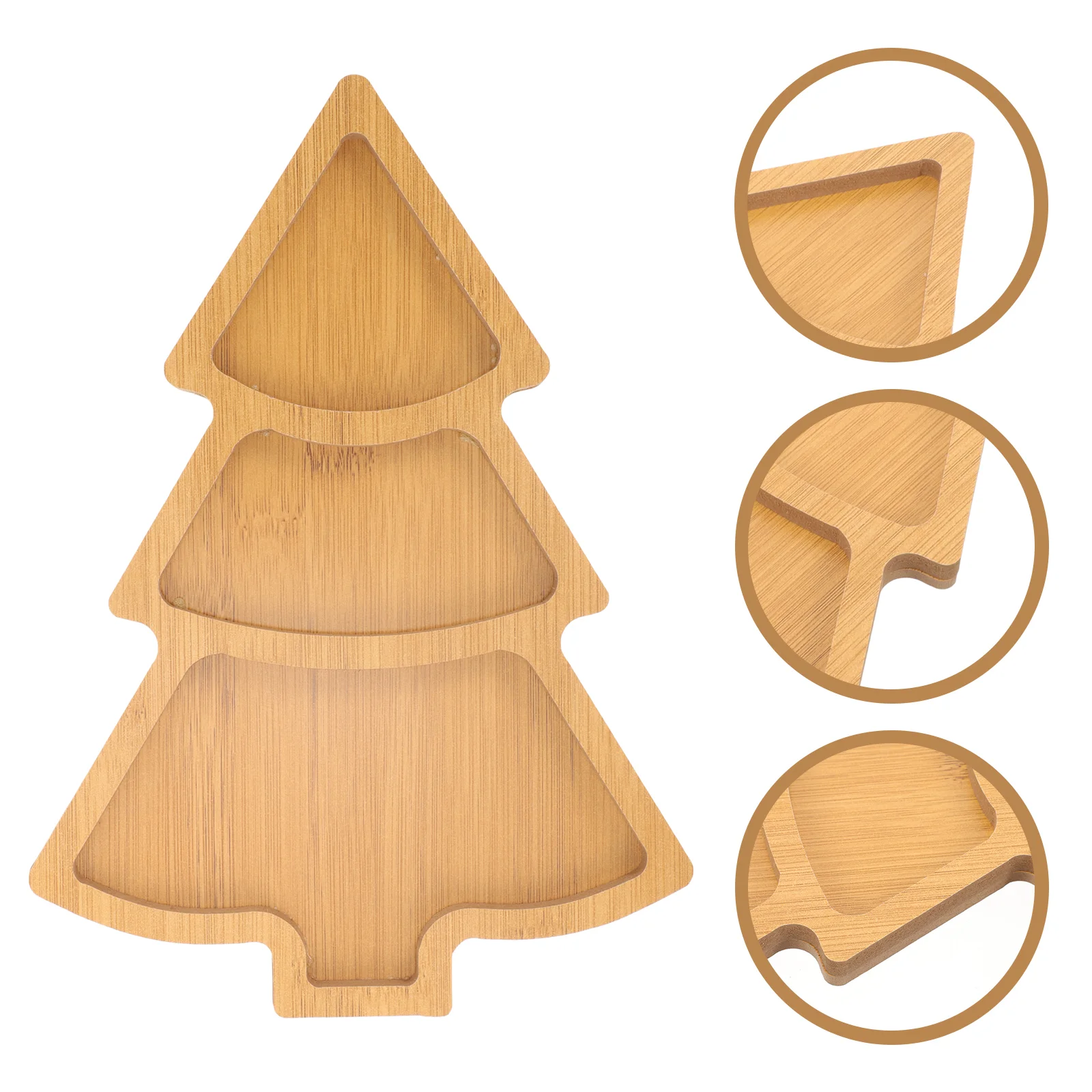 Christmas Tree Tray Appetizer Plate Dinnerware Light Bulb Food Creative Dish Wooden Plates Serving Office Sushi