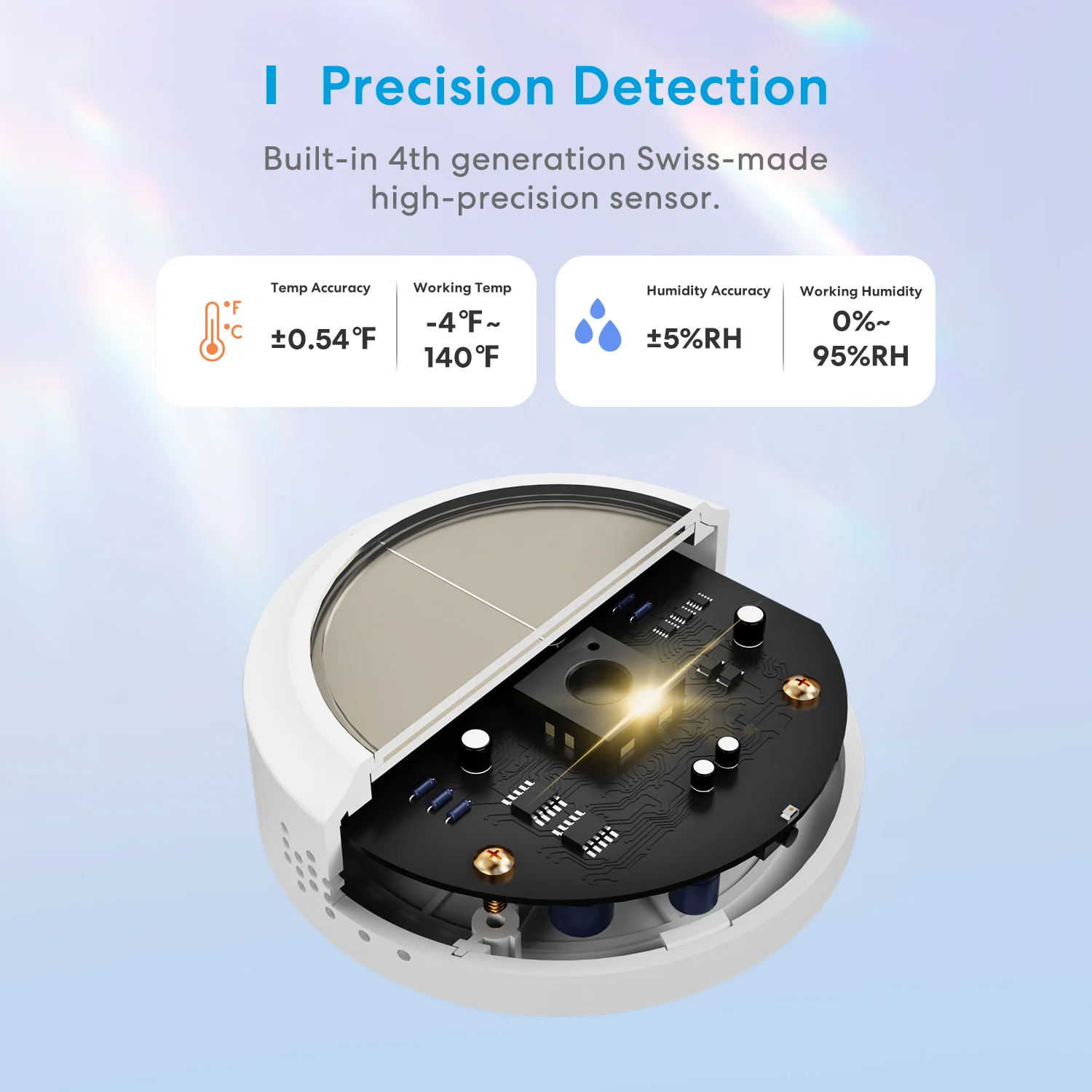 Meross-Sensor inteligente de humedad y temperatura para interiores, higrómetro con WiFi, Monitor remoto, compatible con Alexa y Google SmartThings