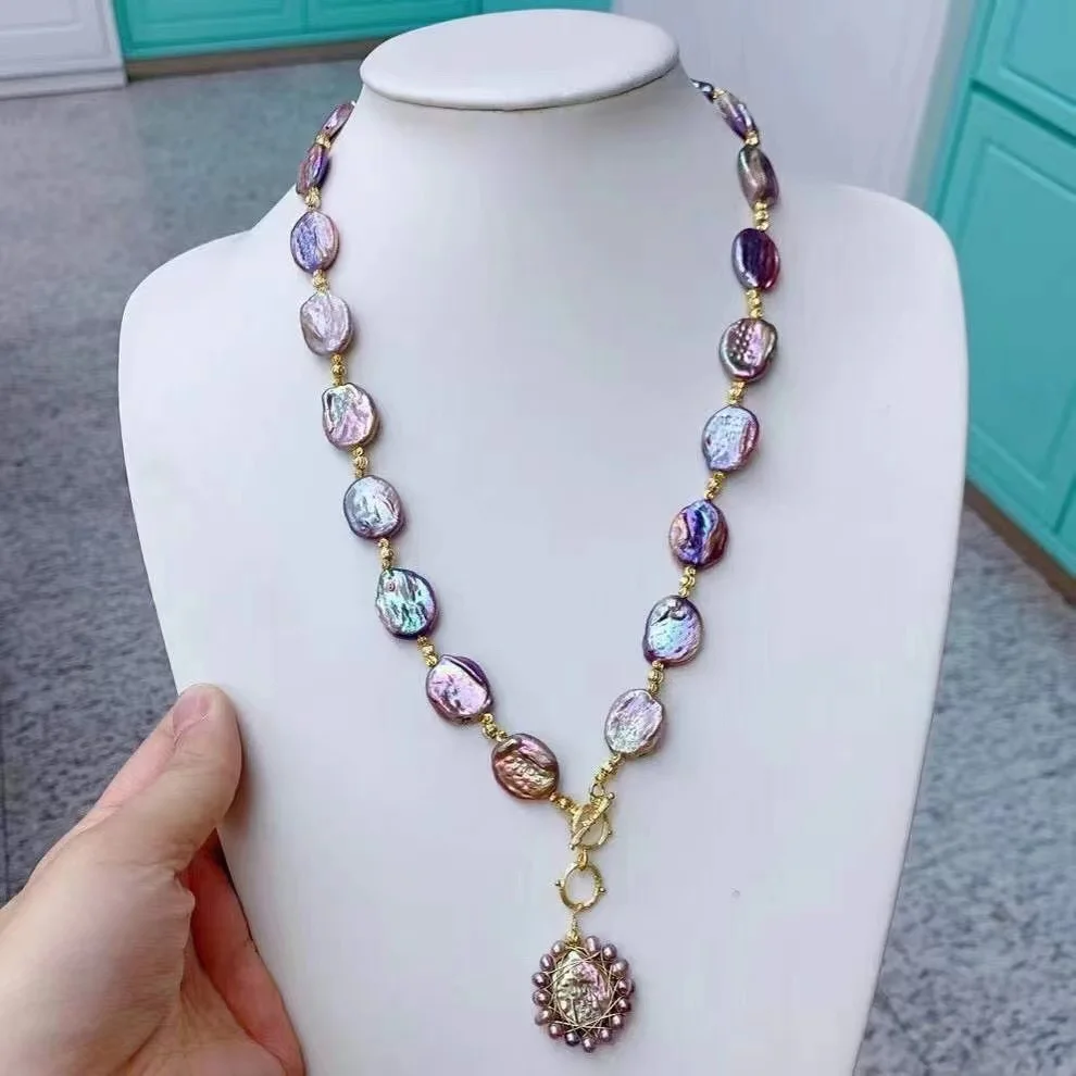 Natural Freshwater Pearl Necklace 925 Jewelry Pendant Jewelry