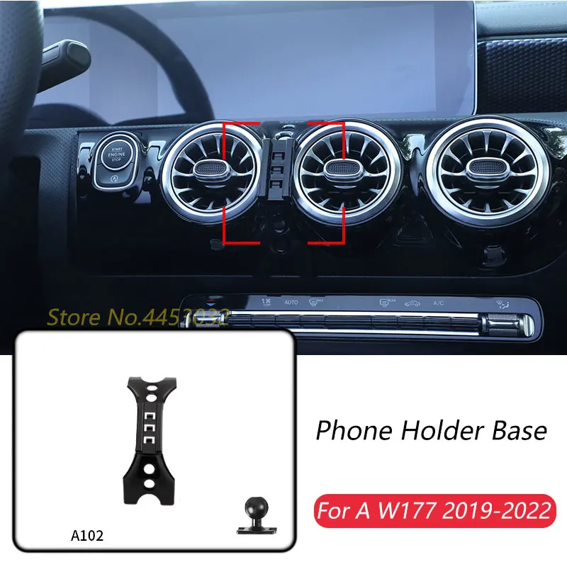 

Car Phone Holder Base Special Mounts For Mercedes Benz A W177 2019-2022 Fixed Air Outlet Bracket Accessories With Ball Head 17mm