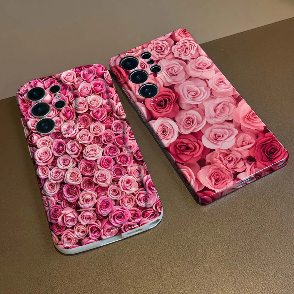 Elegant Pink Rose Wave Oil Phone Case Cover by Feilin