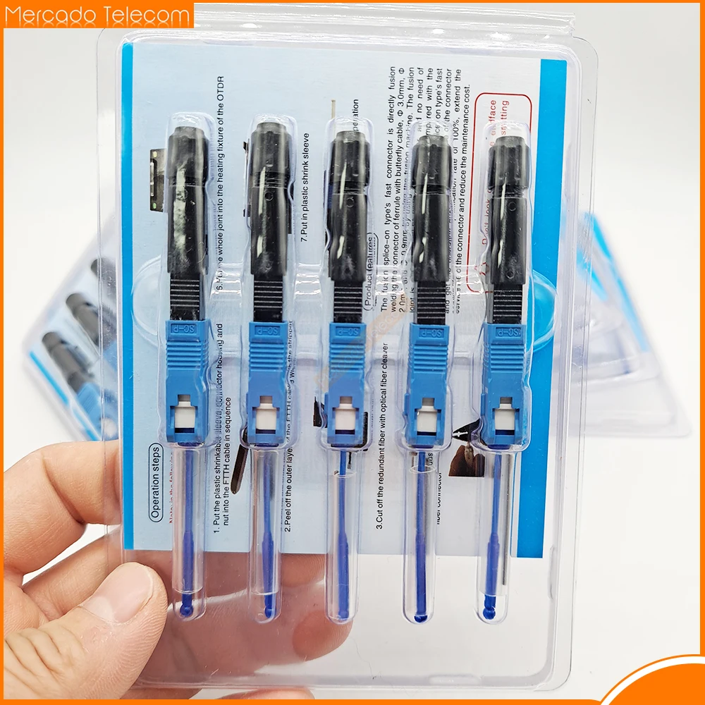 Free Shipping 10-100Pcs Original SC Quick Connector Optical Fiber Fusion FTTH Fast Adapter,SC/UPC SOC Splice On Connector FTTH