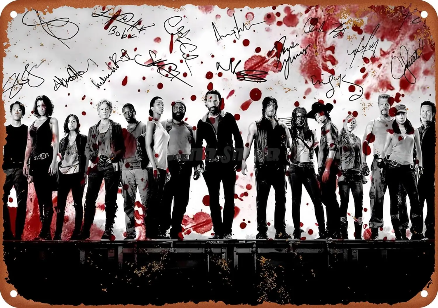 Ходячие мертвецы, литые крови, искусство, предварительная печать фото, плакат, винтажный жестяной знак, Настенный декор для стен, художественный паб, бар, Декор, кофейная чашка S