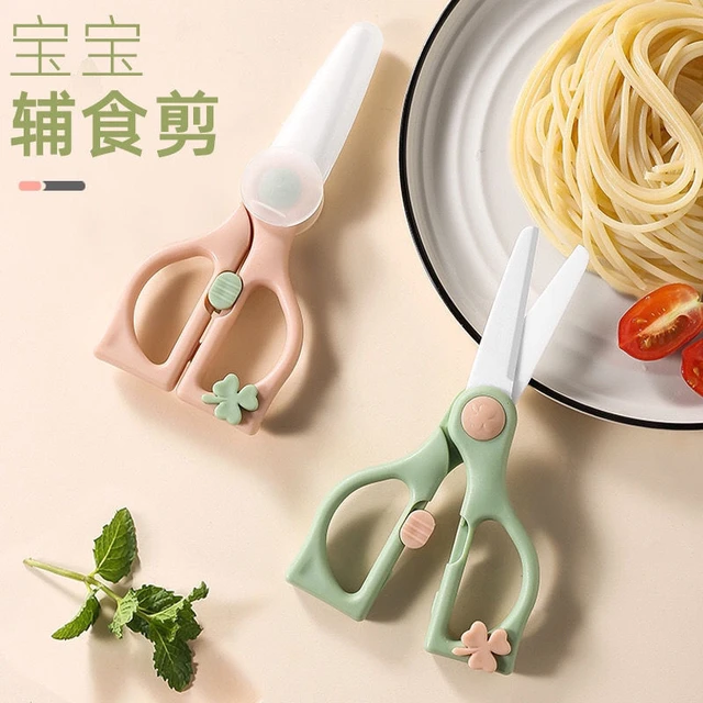 Ceramic Scissors With Lid Kids Food Scissors Baby Food Supplement