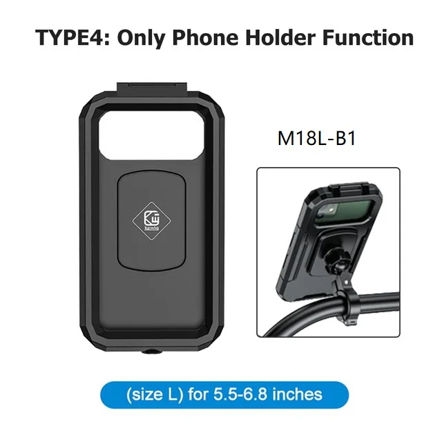 Wireless Motorcycle Phone Charger Holder with Fast Charge & Waterproof Case